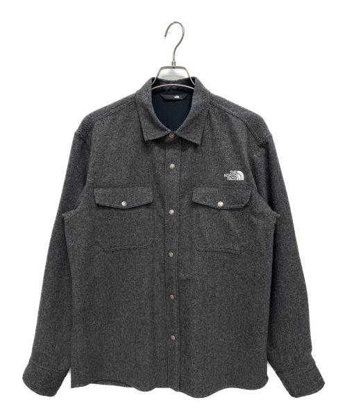 THE NORTH FACE（ザ ノース フェイス）THE NORTH FACE (ザ ノース フェイス) ブラッシュウッドウールシャツ ブラック×グレー サイズ:Lの古着・服飾アイテム