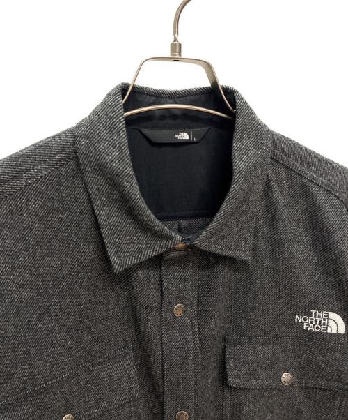 THE NORTH FACE（ザ ノース フェイス）THE NORTH FACE (ザ ノース フェイス) ブラッシュウッドウールシャツ ブラック×グレー サイズ:Lの古着・服飾アイテム