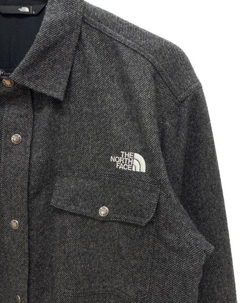 THE NORTH FACE（ザ ノース フェイス）THE NORTH FACE (ザ ノース フェイス) ブラッシュウッドウールシャツ ブラック×グレー サイズ:Lの古着・服飾アイテム