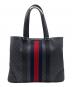 GUCCI (グッチ) GGスプリーム シェリーライン トートバッグ ネイビー×ブラック：90000円