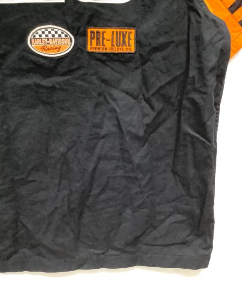 HARLEY-DAVIDSON（ハーレーダビッドソン）HARLEY-DAVIDSON (ハーレーダビッドソン) 半袖シャツ　120周年記念ワークシャツ ブラック×オレンジ サイズ:XLの古着・服飾アイテム