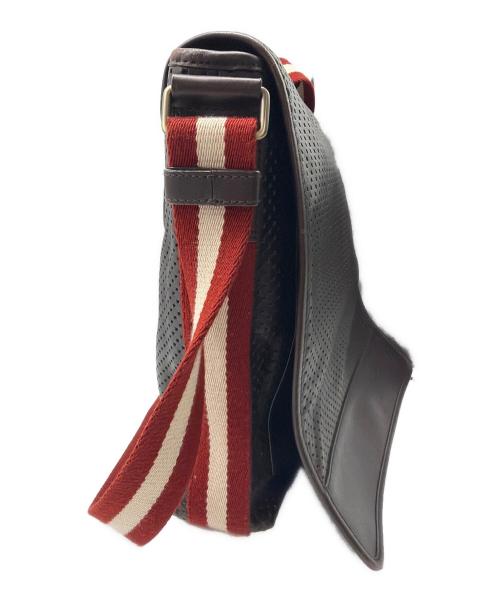 BALLY（バリー）BALLY (バリー) パンチングレザーショルダーバッグ ブラウンの古着・服飾アイテム