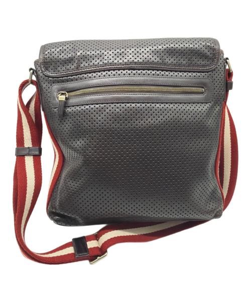 BALLY（バリー）BALLY (バリー) パンチングレザーショルダーバッグ ブラウンの古着・服飾アイテム