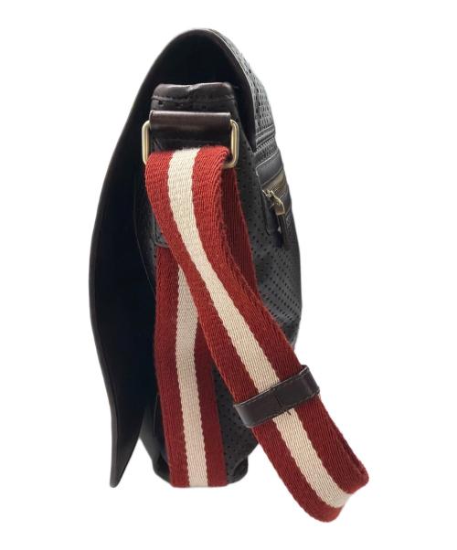 BALLY（バリー）BALLY (バリー) パンチングレザーショルダーバッグ ブラウンの古着・服飾アイテム