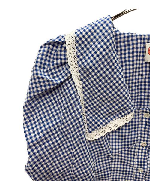 shrimps（シュリンプス）SHRIMPS (シュリンプス) 長袖ブラウス ホワイト×ブルー サイズ:6の古着・服飾アイテム