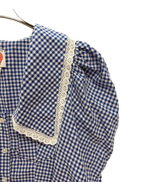 shrimps（シュリンプス）SHRIMPS (シュリンプス) 長袖ブラウス ホワイト×ブルー サイズ:6の古着・服飾アイテム