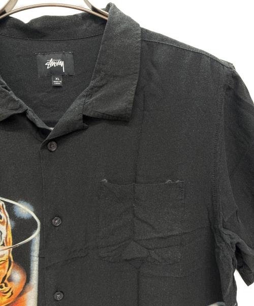 stussy（ステューシー）stussy (ステューシー) Cocktail S/S shirt カクテルシャツ ブラック サイズ:XLの古着・服飾アイテム