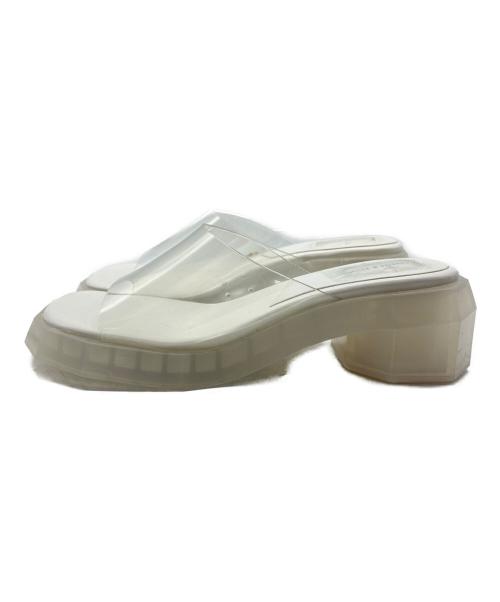 CHARLES & KEITH（チャールズアンドキース）CHARLES & KEITH (チャールズアンドキース) シースルー ジオメトリックミュール ホワイト サイズ:38の古着・服飾アイテム