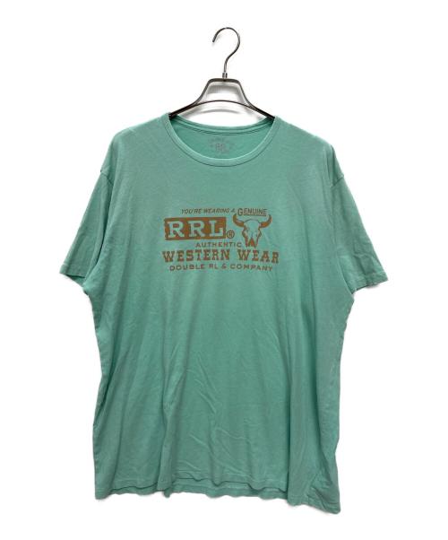RRL（ダブルアールエル）RRL (ダブルアールエル) コットンヘンプ グラフィックＴシャツ ミント サイズ:XXLの古着・服飾アイテム