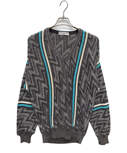 GIVENCHY GENTLEMAN（ジバンシィ ジェントルマン）GIVENCHY GENTLEMAN (ジバンシィ ジェントルマン) 厚手ニット グレー×ブルー サイズ:不明の古着・服飾アイテム