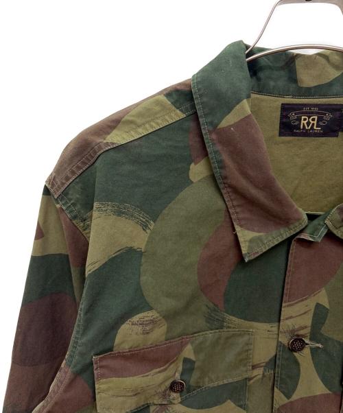 RRL（ダブルアールエル）RRL (ダブルアールエル) カモポプリンオーバーシャツ グリーン×ブラウン サイズ:XXLの古着・服飾アイテム