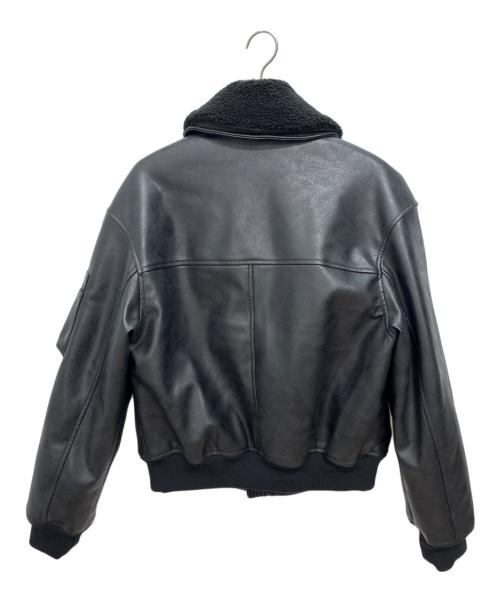 ZARA（ザラ）ZARA (ザラ) フェイクレザーボアジャケット ブラック サイズ:SIZE Mの古着・服飾アイテム