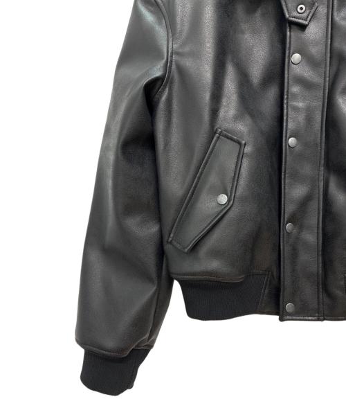 ZARA（ザラ）ZARA (ザラ) フェイクレザーボアジャケット ブラック サイズ:SIZE Mの古着・服飾アイテム