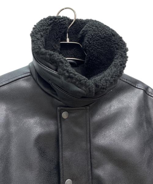 ZARA（ザラ）ZARA (ザラ) フェイクレザーボアジャケット ブラック サイズ:SIZE Mの古着・服飾アイテム