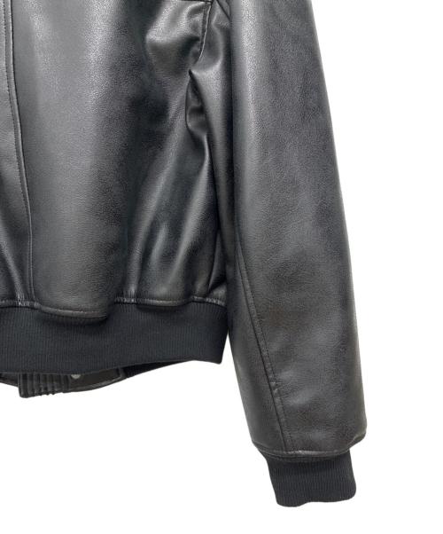 ZARA（ザラ）ZARA (ザラ) フェイクレザーボアジャケット ブラック サイズ:SIZE Mの古着・服飾アイテム