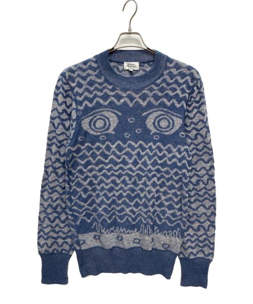 Vivienne Westwood man（ヴィヴィアン ウェストウッド マン）Vivienne Westwood man (ヴィヴィアン ウェストウッド マン) 薄手ニット ブルー サイズ:44の古着・服飾アイテム