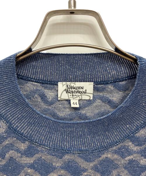 Vivienne Westwood man（ヴィヴィアン ウェストウッド マン）Vivienne Westwood man (ヴィヴィアン ウェストウッド マン) 薄手ニット ブルー サイズ:44の古着・服飾アイテム
