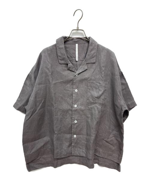 TUTIE（ツチエ）TUTIE (ツチエ) リネンオープンカラーシャツ グレー サイズ:バスト79-87の古着・服飾アイテム