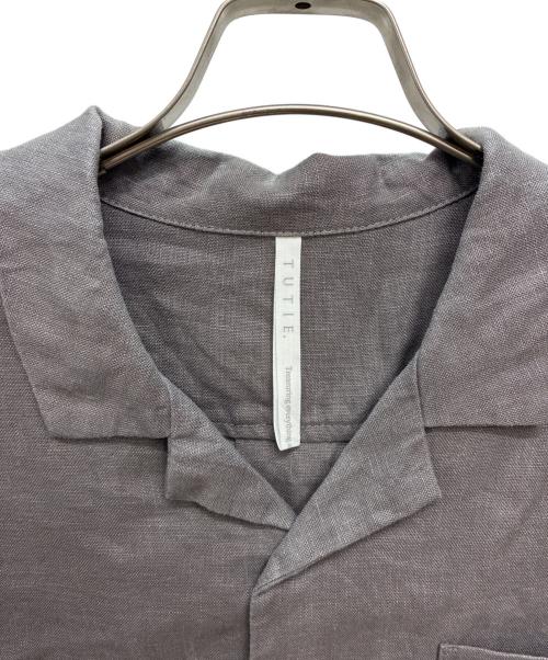 TUTIE（ツチエ）TUTIE (ツチエ) リネンオープンカラーシャツ グレー サイズ:バスト79-87の古着・服飾アイテム