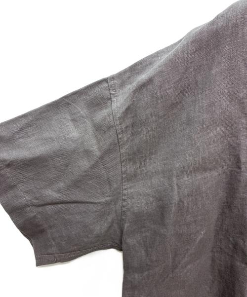 TUTIE（ツチエ）TUTIE (ツチエ) リネンオープンカラーシャツ グレー サイズ:バスト79-87の古着・服飾アイテム