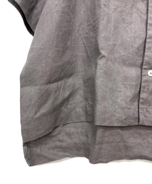 TUTIE（ツチエ）TUTIE (ツチエ) リネンオープンカラーシャツ グレー サイズ:バスト79-87の古着・服飾アイテム