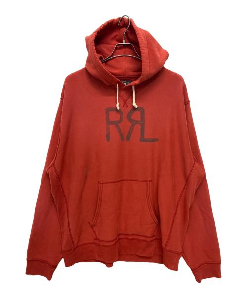 RRL（ダブルアールエル）RRL (ダブルアールエル) Ranch ロゴ フーディー / プルオーバーパーカー レッド サイズ:XXLの古着・服飾アイテム