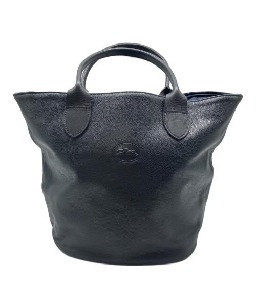 LONGCHAMP（ロンシャン）LONGCHAMP (ロンシャン) レザートートバッグ ネイビーの古着・服飾アイテム