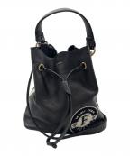FURLAフルラ）の古着「STACY POST SMALL BUCKET BAG」｜ブラック×ホワイト