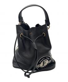FURLA（フルラ）の古着「STACY POST SMALL BUCKET BAG」｜ブラック×ホワイト