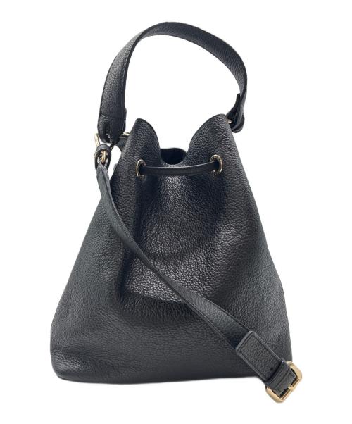 FURLA（フルラ）FURLA (フルラ) STACY POST SMALL BUCKET BAG ブラック×ホワイトの古着・服飾アイテム