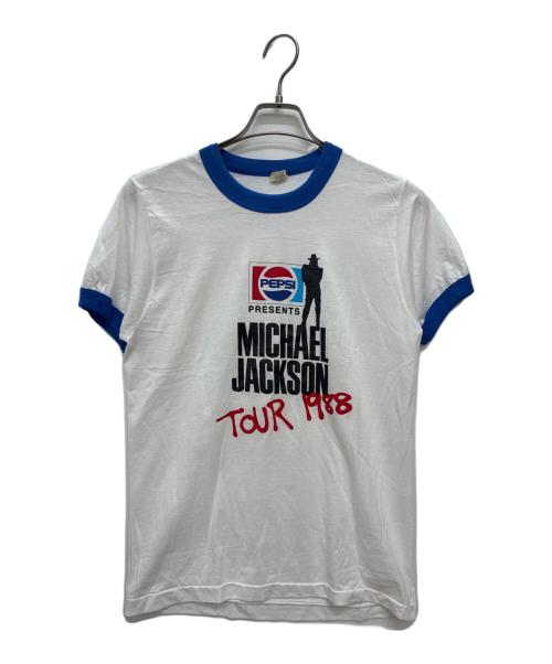 SCREEN STARS（スクリーンズスターズ）SCREEN STARS (スクリーンズスターズ) 1988 Michael Jackson PEPSI / USA製 リンガーTシャツ ホワイト×ブルー サイズ:Mの古着・服飾アイテム