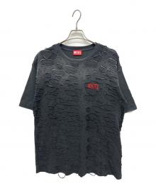 DIESEL（ディーゼル）の古着「T-BOXT-R29 デストロイ加工 半袖Tシャツ」｜ブラック