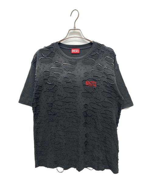 DIESEL（ディーゼル）DIESEL (ディーゼル) T-BOXT-R29 デストロイ加工 半袖Tシャツ ブラック サイズ:Sの古着・服飾アイテム
