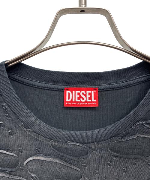 DIESEL（ディーゼル）DIESEL (ディーゼル) T-BOXT-R29 デストロイ加工 半袖Tシャツ ブラック サイズ:Sの古着・服飾アイテム