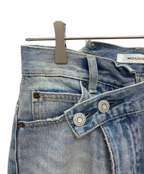 moussy（マウジー）moussy (マウジー) CROSS WAIST WIDE STRAIGHT デニムパンツ ブルーの古着・服飾アイテム