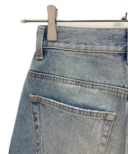moussy（マウジー）moussy (マウジー) CROSS WAIST WIDE STRAIGHT デニムパンツ ブルーの古着・服飾アイテム