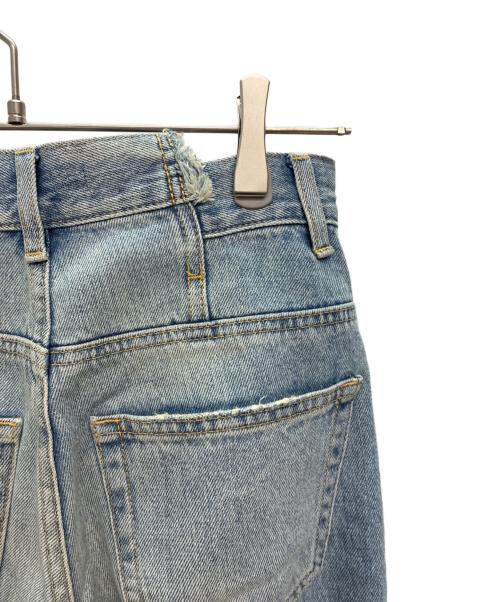 moussy（マウジー）moussy (マウジー) CROSS WAIST WIDE STRAIGHT デニムパンツ ブルーの古着・服飾アイテム