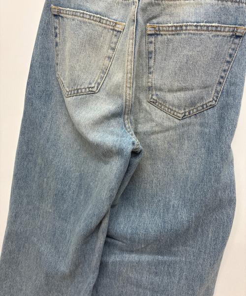 moussy（マウジー）moussy (マウジー) CROSS WAIST WIDE STRAIGHT デニムパンツ ブルーの古着・服飾アイテム