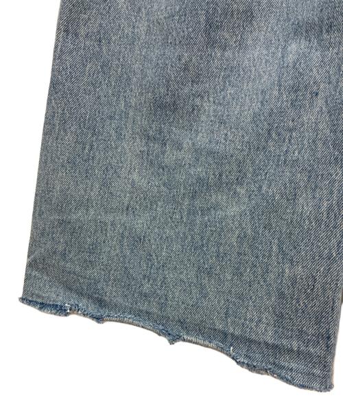 moussy（マウジー）moussy (マウジー) CROSS WAIST WIDE STRAIGHT デニムパンツ ブルーの古着・服飾アイテム