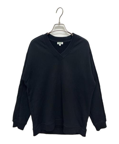 KENZO（ケンゾー）KENZO (ケンゾー) バックロゴVネックスウェットトレーナー ブラック サイズ:XSの古着・服飾アイテム