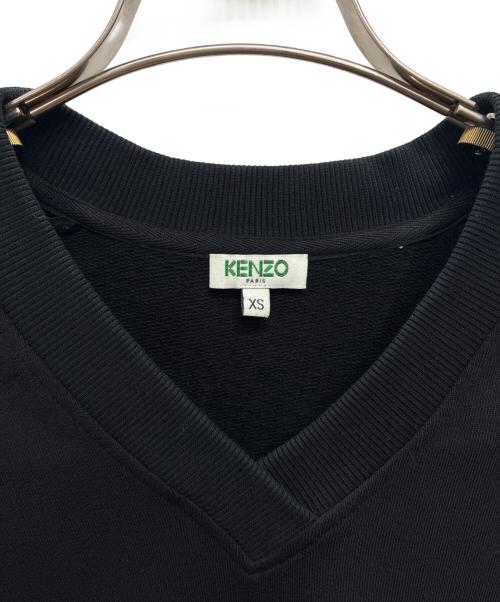 KENZO（ケンゾー）KENZO (ケンゾー) バックロゴVネックスウェットトレーナー ブラック サイズ:XSの古着・服飾アイテム