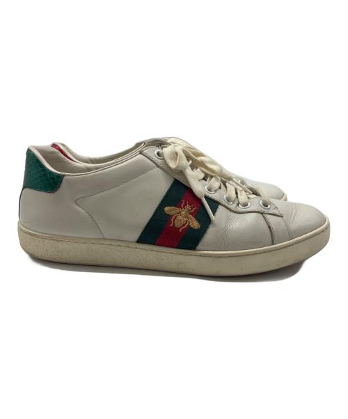 GUCCI（グッチ）GUCCI (グッチ) 〔エース〕エンブロイダリー付き ウィメンズ スニーカー ホワイト サイズ:SIZE 36 1/2の古着・服飾アイテム