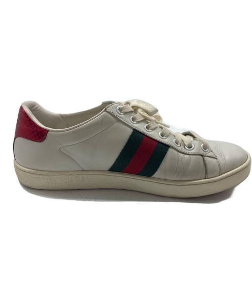 GUCCI（グッチ）GUCCI (グッチ) 〔エース〕エンブロイダリー付き ウィメンズ スニーカー ホワイト サイズ:SIZE 36 1/2の古着・服飾アイテム