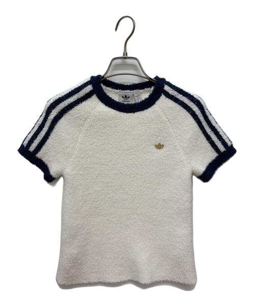 adidas（アディダス）adidas (アディダス) カットソー＆パンツセットアップ ホワイト×ブルー サイズ:Lの古着・服飾アイテム