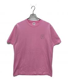THE BLACK EYE PATCH（ブラックアイパッチ）の古着「RHINESTONE B EMBLEM TEE ラインストーン エンブレムTシャツ」｜ピンク