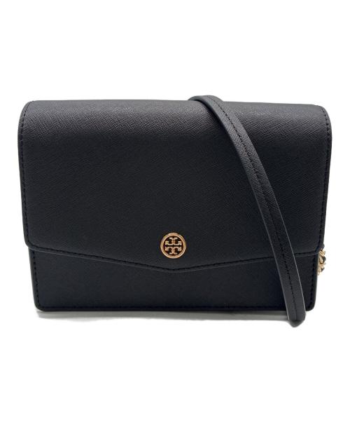 TORY BURCH（トリーバーチ）TORY BURCH (トリーバーチ) フラップクロスボディ ショルダーバッグ ブラックの古着・服飾アイテム