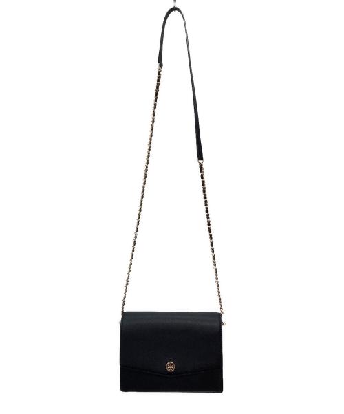 TORY BURCH（トリーバーチ）TORY BURCH (トリーバーチ) フラップクロスボディ ショルダーバッグ ブラックの古着・服飾アイテム