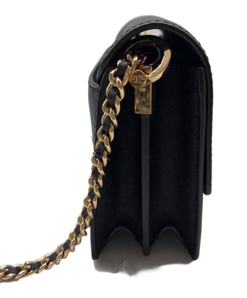 TORY BURCH（トリーバーチ）TORY BURCH (トリーバーチ) フラップクロスボディ ショルダーバッグ ブラックの古着・服飾アイテム