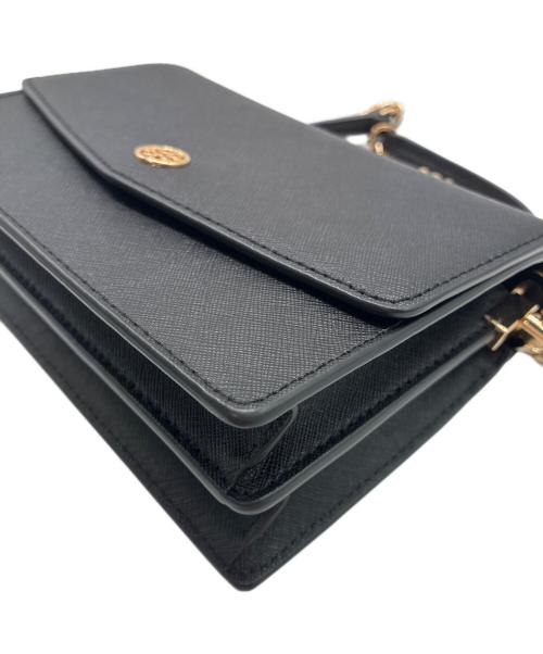 TORY BURCH（トリーバーチ）TORY BURCH (トリーバーチ) フラップクロスボディ ショルダーバッグ ブラックの古着・服飾アイテム