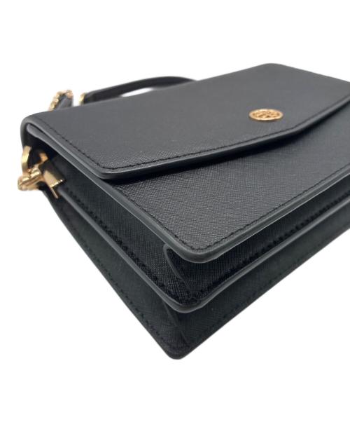 TORY BURCH（トリーバーチ）TORY BURCH (トリーバーチ) フラップクロスボディ ショルダーバッグ ブラックの古着・服飾アイテム